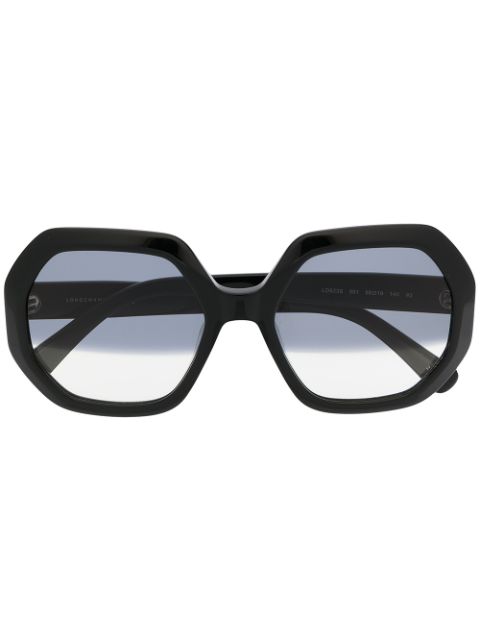 longchamp black rectangular sunglasses