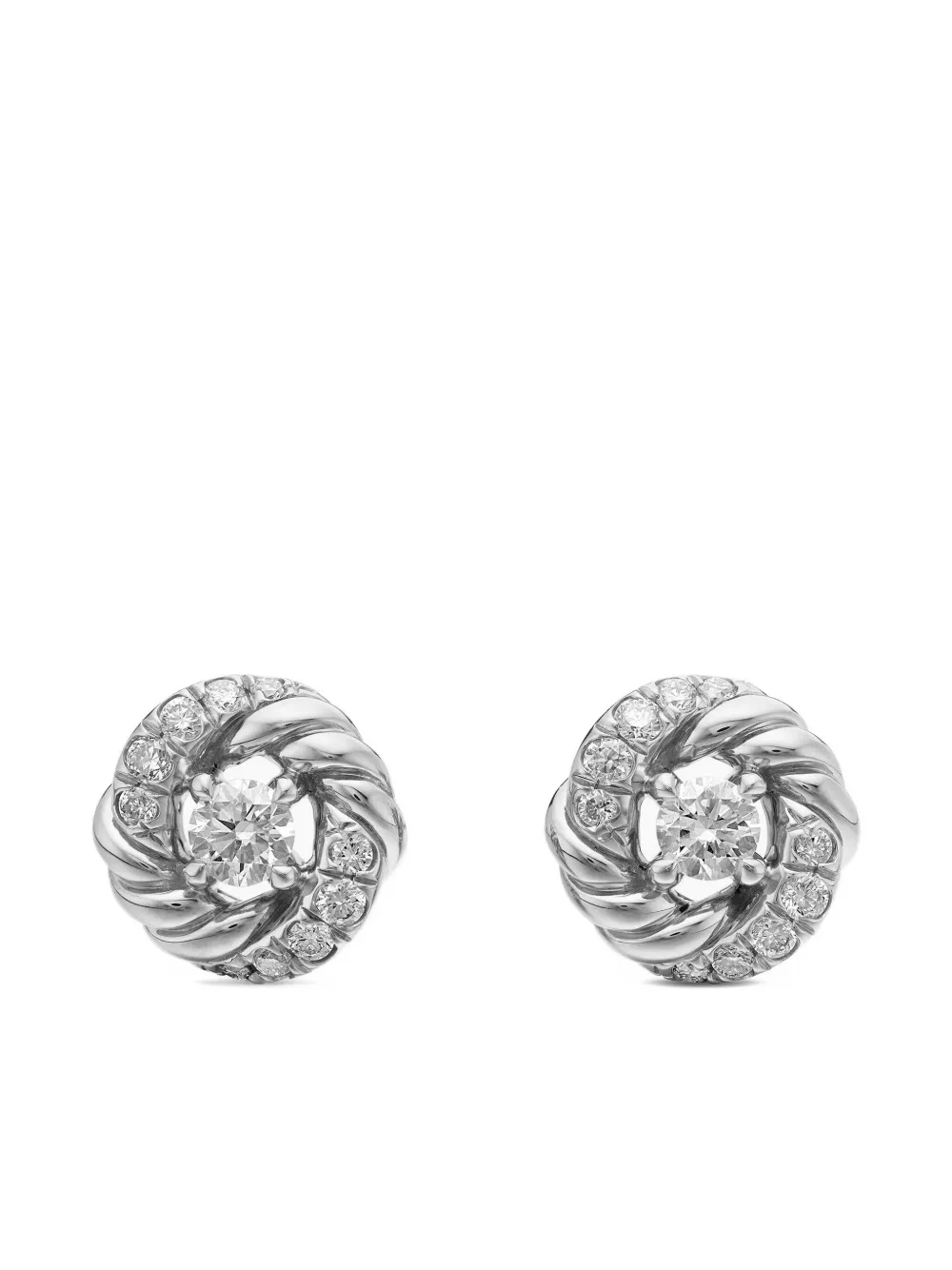 David Yurman Petite Infinity ダイヤモンド ピアス 7.8mm スターリングシルバー - シルバートーン David Yurman Petite Infinity ダイヤモンド ピアス 7.8mm スターリングシルバー - シルバートーン