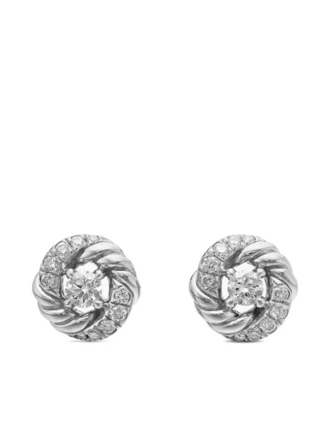 David Yurman aretes Petite Infinity en plata de ley con diamantes de 7.8mm