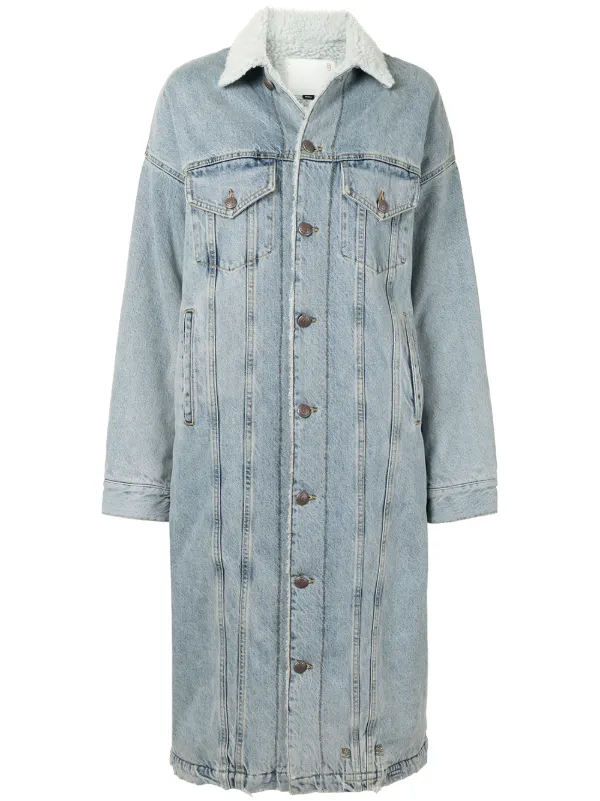aritzia long denim jacket