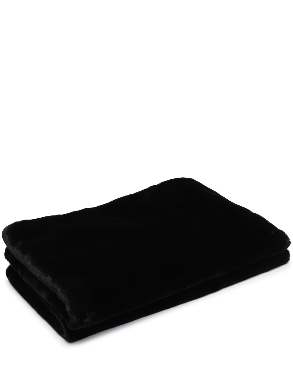 Apparis Brady Faux-fur Blanket In Schwarz