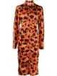 Image 1 of GANNI floral-print mid-length shirt dress