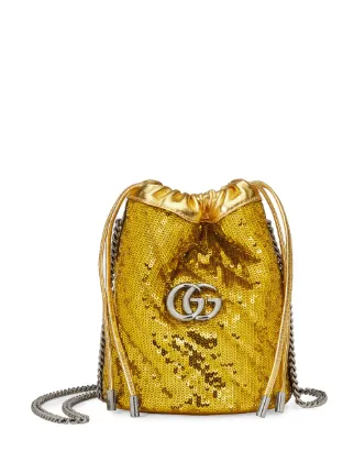 Gucci GG Marmont sequin embellished Bucket Bag Farfetch