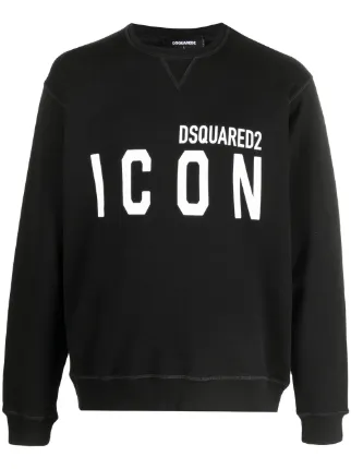DSQUARED2 Icon Crew Neck Sweatshirt | Black | FARFETCH CA