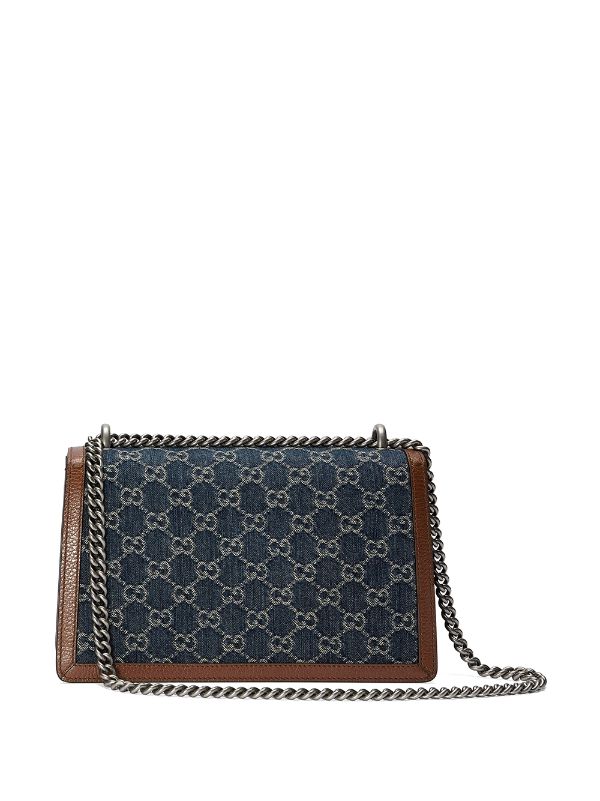 Gucci Dionysus Chain Wallet GG Denim Small Blue