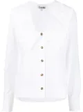 GANNI ruffled exaggerated collar blouse - White