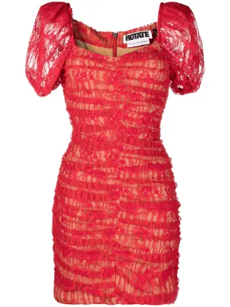 ROTATE red puff-sleeve mini dress for 
