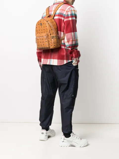 mcm backpack on person