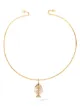 Annoushka 18kt gold diamond fish bones charm choker