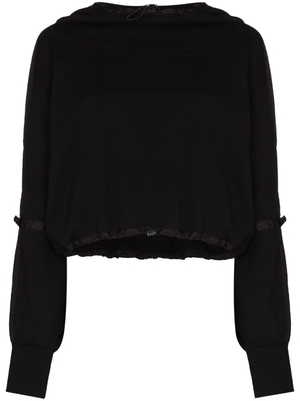 drawstring hoodie cropped