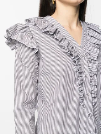 ruffled striped shirt展示图