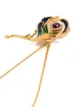Dolce & Gabbana peacock feather chain brooch