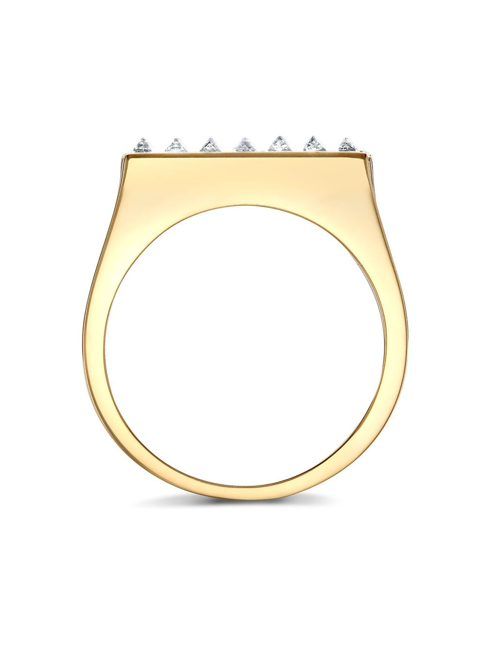 Shop Pragnell 18kt Gold Diamond Three Row Rockchic Ring