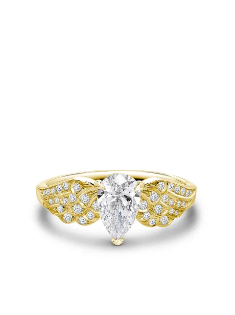 Pragnell 18kt yellow gold pear shaped diamond tiara ring
