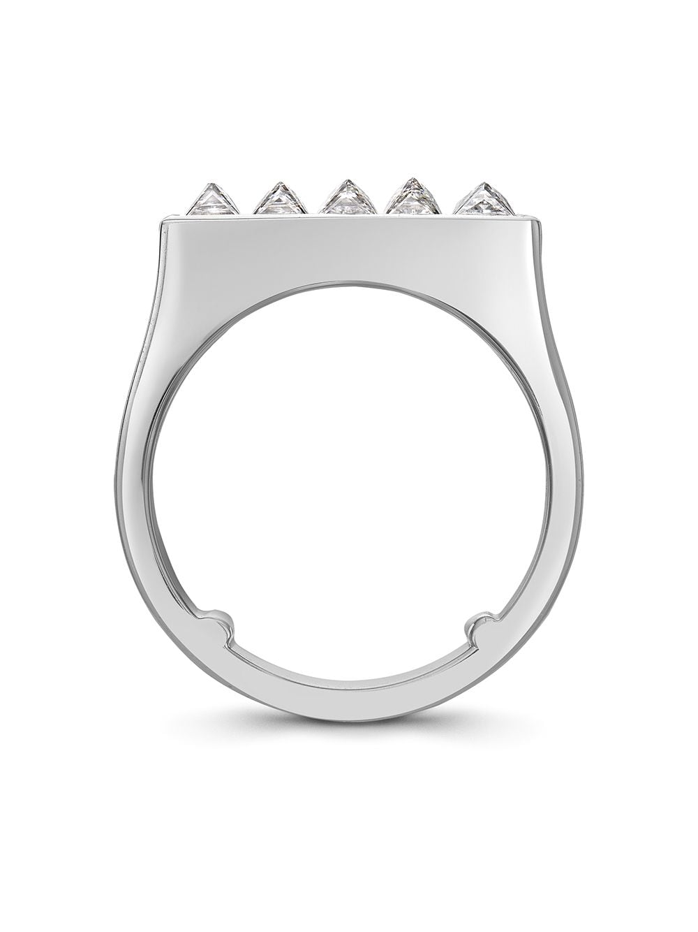 Shop Pragnell 18kt White Gold Rockchic Flat-topped Diamond Ring In Silver