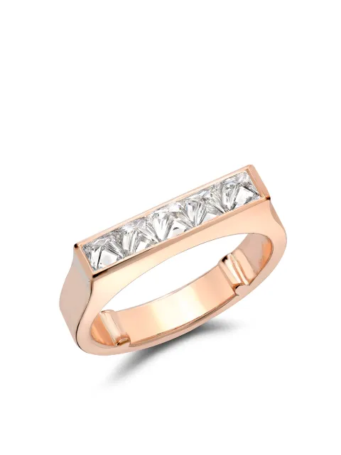 Pragnell 18kt rose gold RockChic flat-topped diamond ring