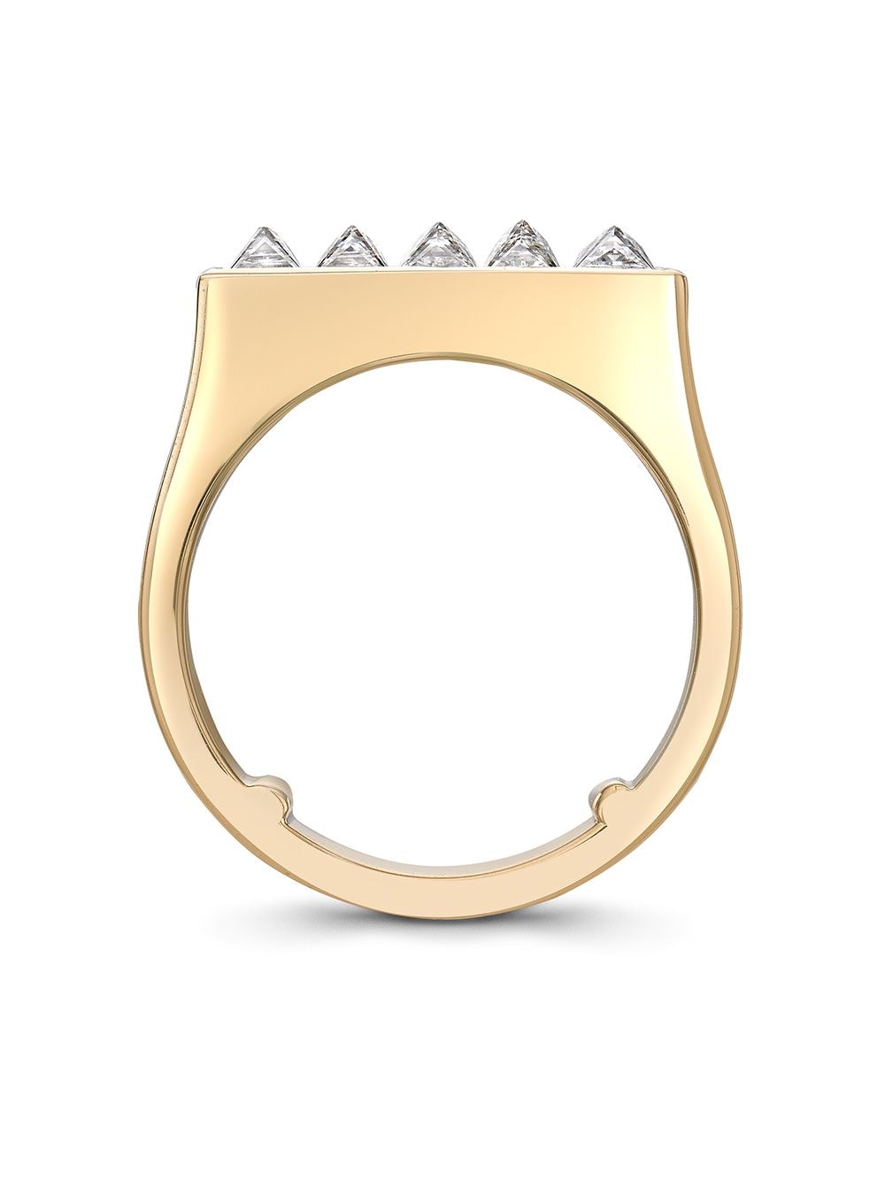 Shop Pragnell 18kt Yellow Gold Rockchic Flat-topped Diamond Band