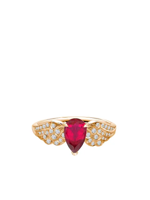 Pragnell 18kt rose gold diamond ruby Tiara ring