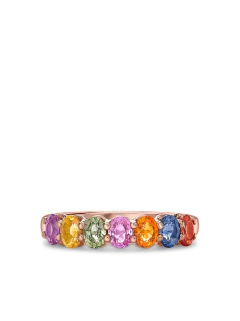 Pragnell 18kt rose gold sapphire Rainbow ring