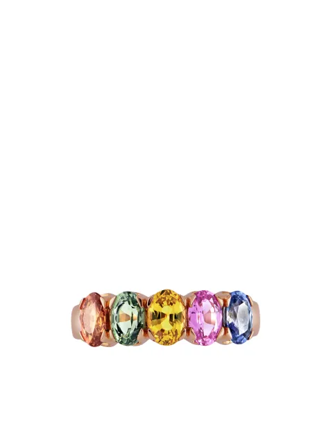 Pragnell 18kt 'Rainbow' Rotgoldring mit Saphiren