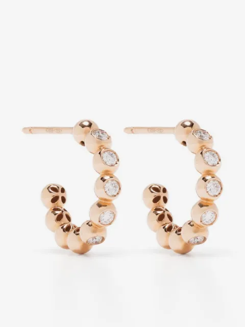 Pragnell 18kt rose gold Bohemia diamond hoop earrings