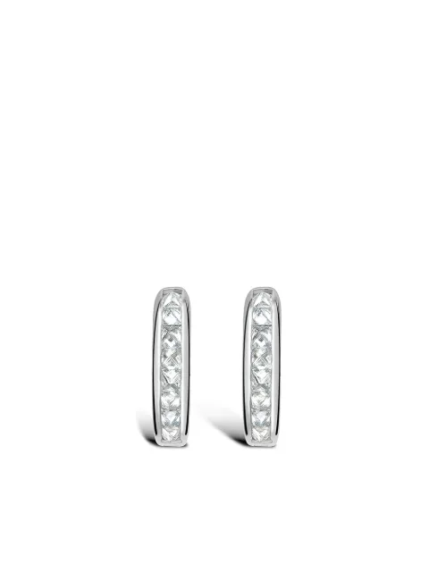 Pragnell 18kt white gold RockChic diamond hoop earrings