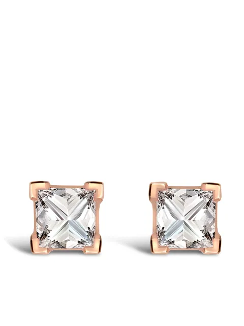 Pragnell 18kt rose gold RockChic diamond solitaire earrings 