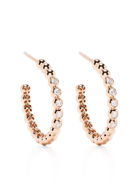 Pragnell arracadas Bohemia grandes en oro rosa de 18kt con diamantes