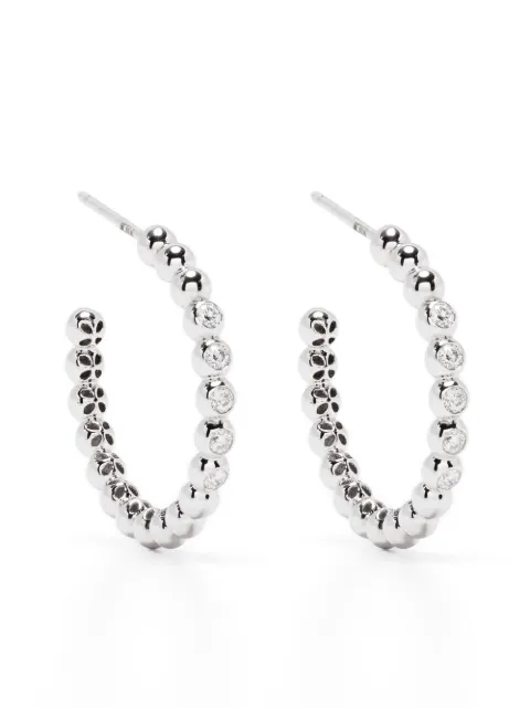 Pragnell 18kt white gold Bohemia diamond large hoop earrings