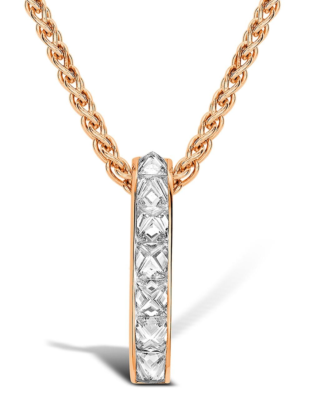 Image 1 of Pragnell 18kt rose gold diamond bar RockChic pendant