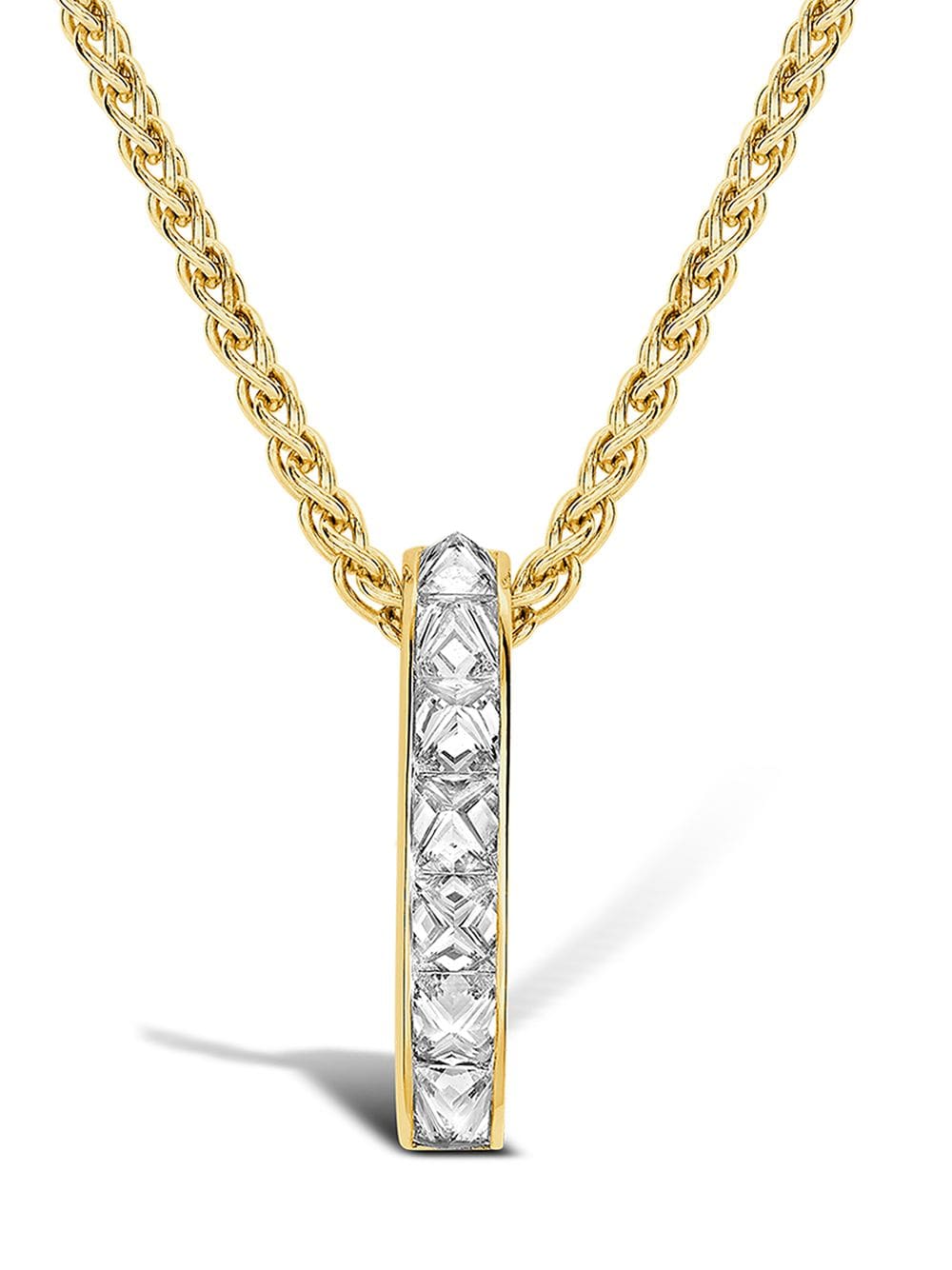 Image 1 of Pragnell 18kt yellow gold RockChic diamond bar pendant necklace