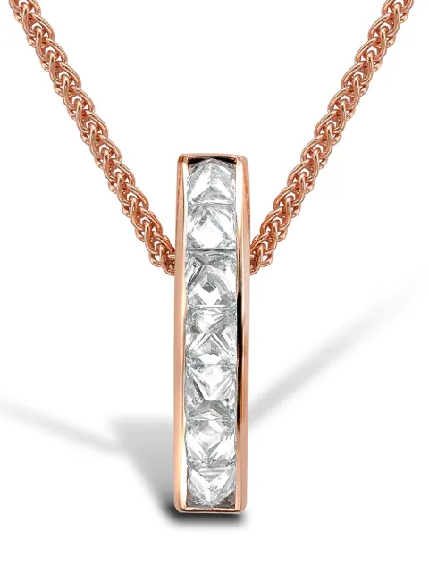 Pragnell 18kt rose gold Rockchic diamond bar pendant necklace