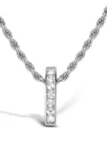 Pragnell 18kt white gold Rock chic diamond bar pendant necklace - Silver