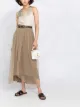 Image 2 of Brunello Cucinelli high-waisted asymmetric-hem silk skirt