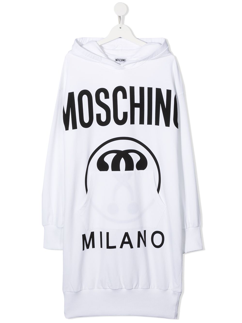 фото Moschino kids платье с капюшоном и логотипом