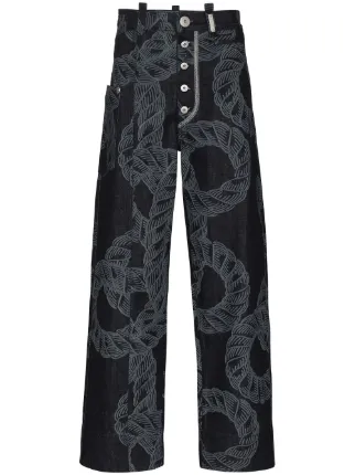 Farfetch Uomo Abbigliamento Pantaloni e jeans Pantaloni Pantaloni a zampa Nero Pantaloni a gamba ampia 