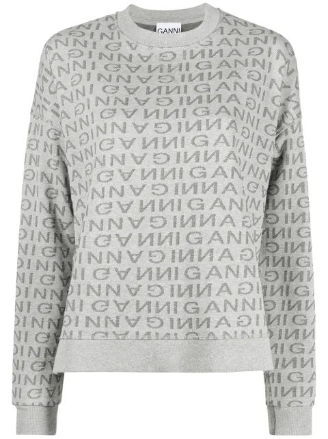 GANNI intarsia-logo jumper