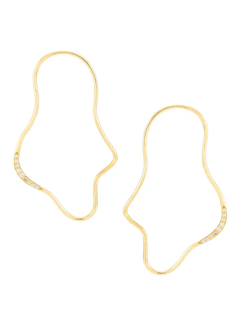 Ank Par de brincos linhas puras com Diamantes