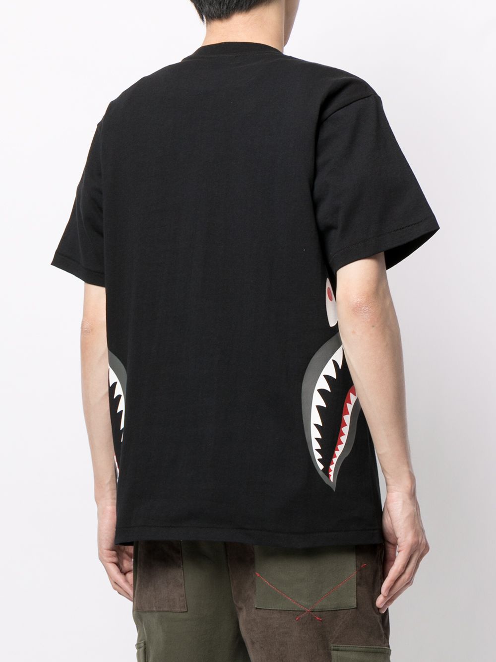 A BATHING APE® Side Shark-print Cotton T-shirt - Farfetch
