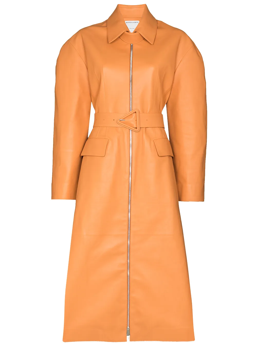 Image 1 of Bottega Veneta belted-waist leather trench coat