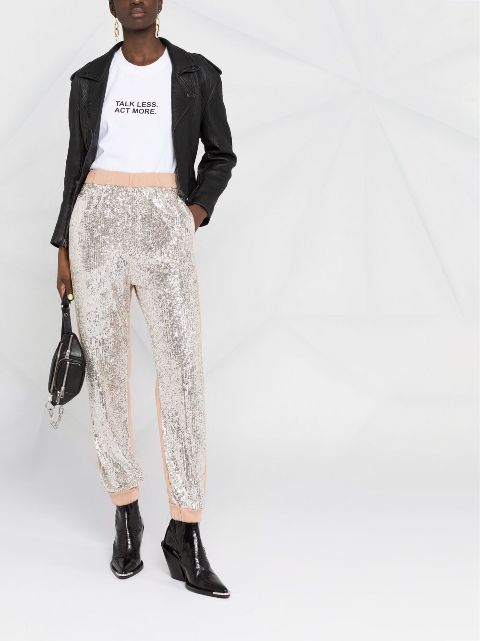 sequin track pants