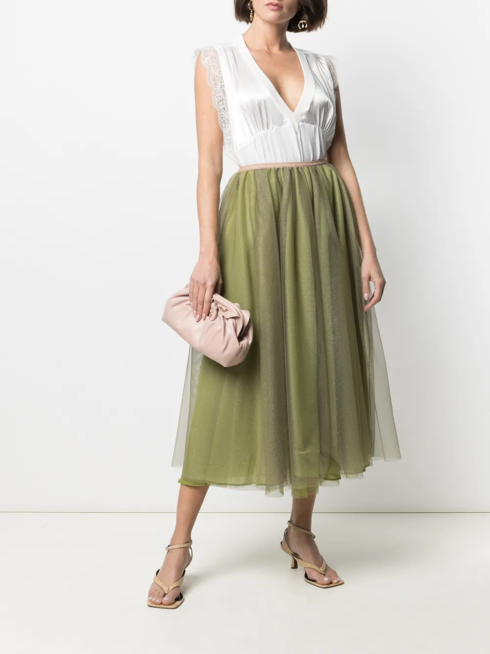 фото Pinko топ без рукавов с кружевной отделкой