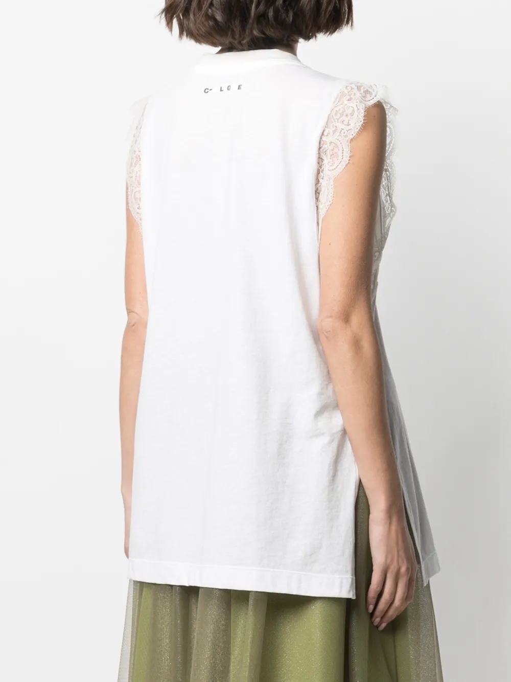 фото Pinko топ без рукавов с кружевной отделкой