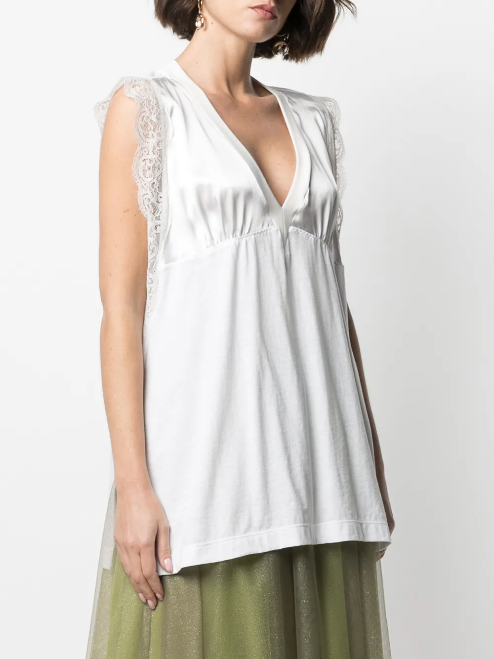 фото Pinko топ без рукавов с кружевной отделкой