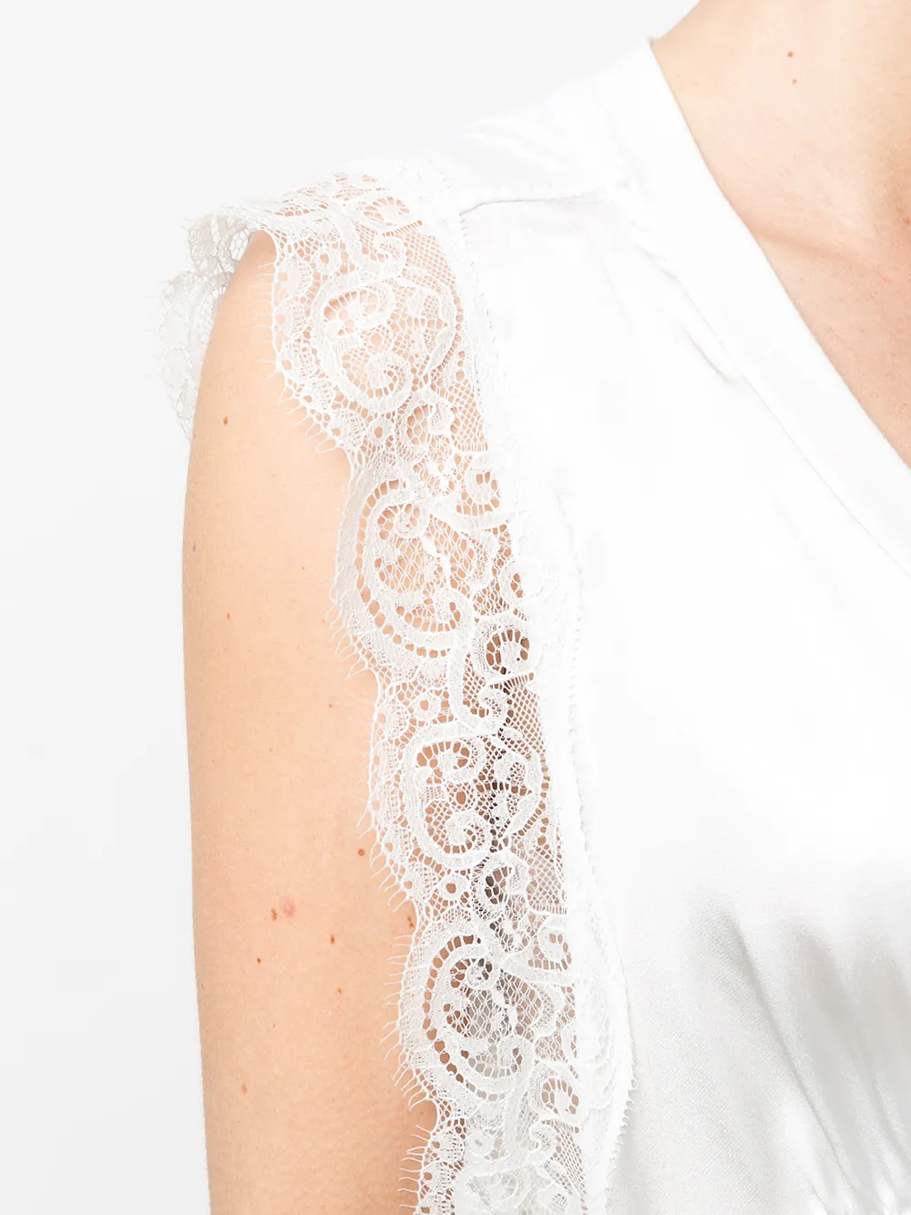 фото Pinko топ без рукавов с кружевной отделкой