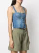 Pinko raw-edge denim bustier