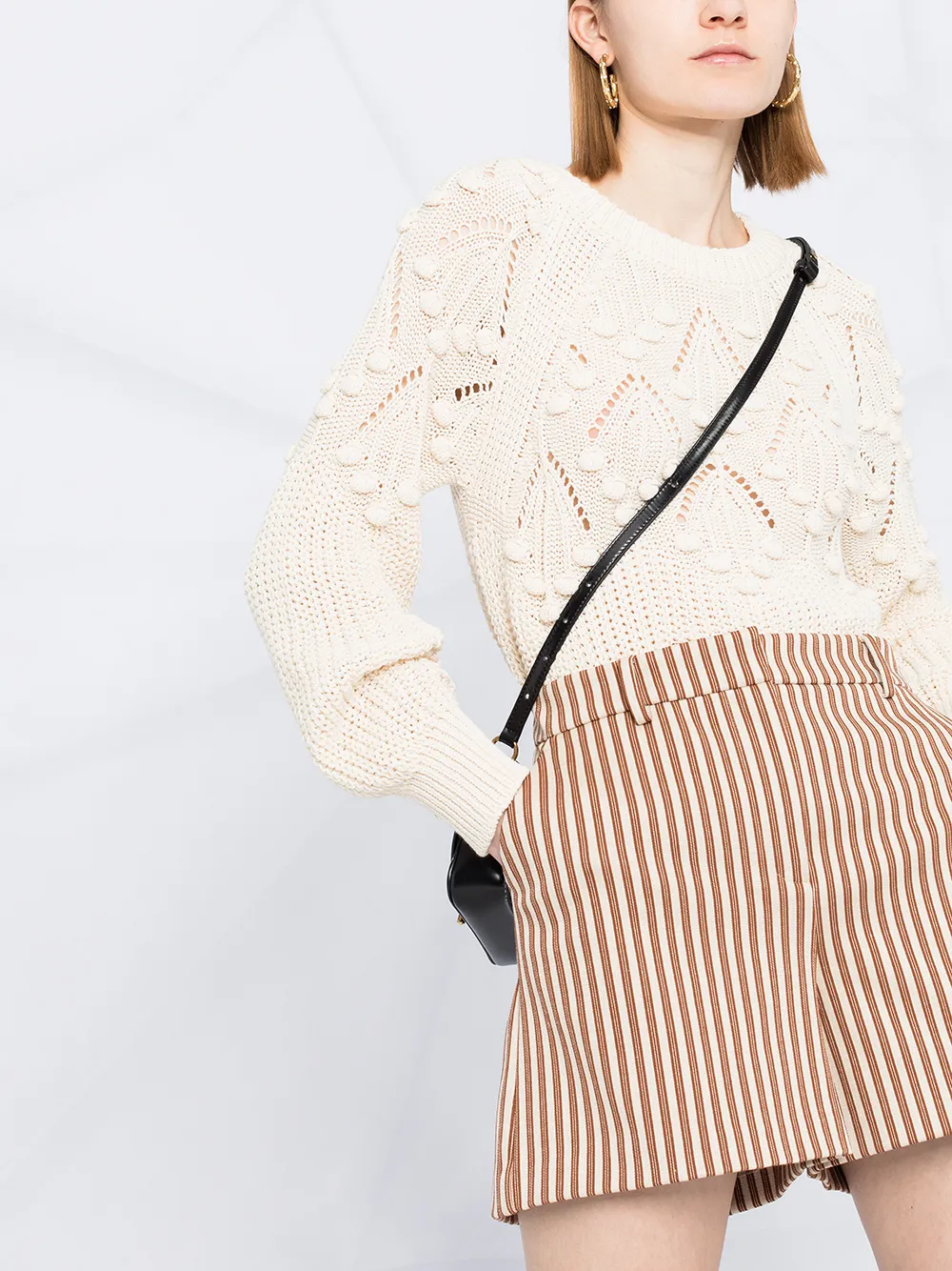 фото Pinko полосатые шорты с завышенной талией