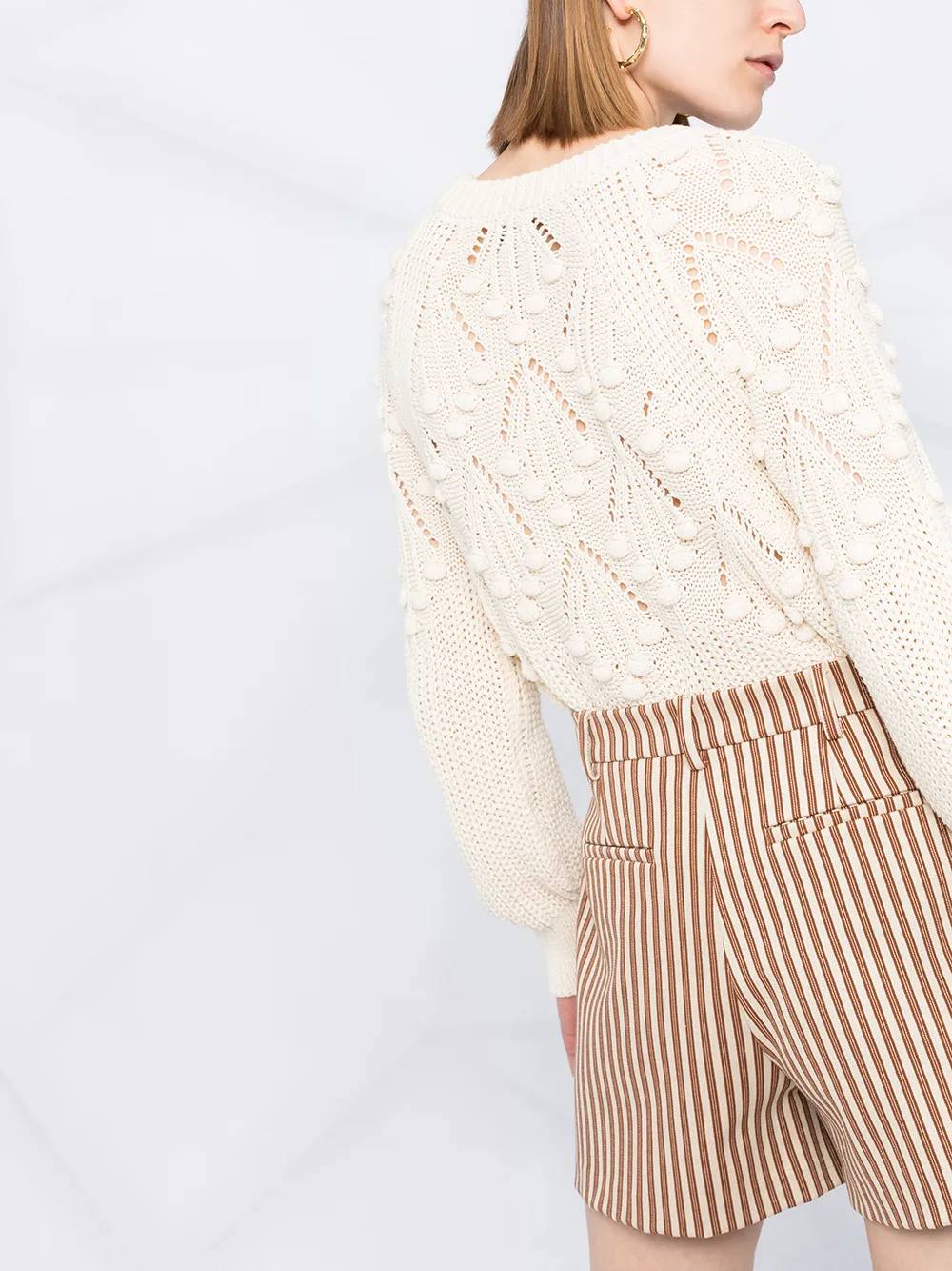 фото Pinko полосатые шорты с завышенной талией