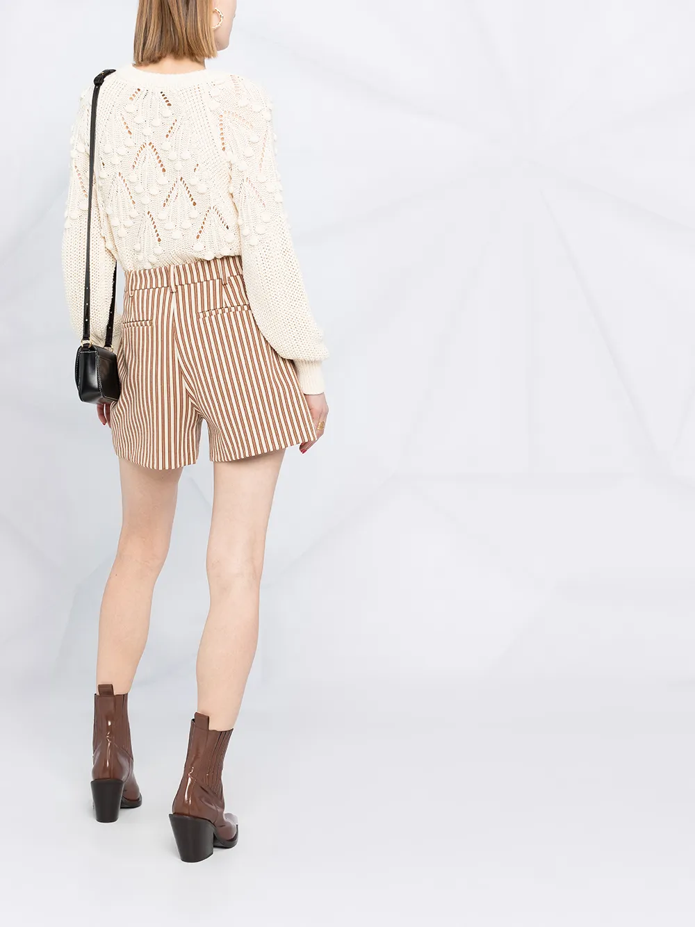 фото Pinko полосатые шорты с завышенной талией