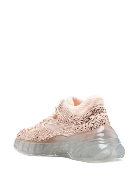 Shop Pinko rhinestone-embellished chunky sneakers with Express Delivery -  FARFETCH